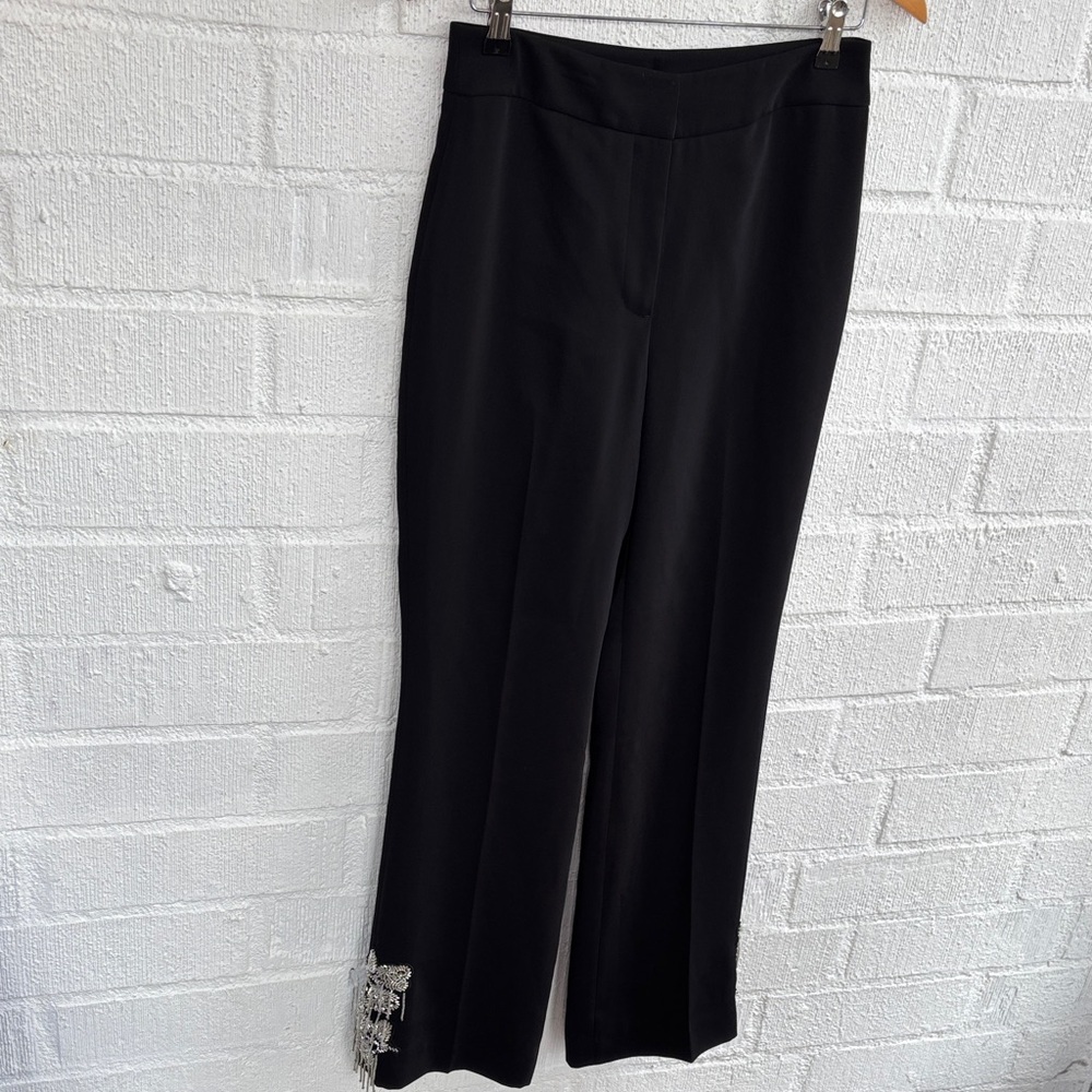 Elie Tahari Beaded Embellished Elegant Black Women's Trousers sz 6
